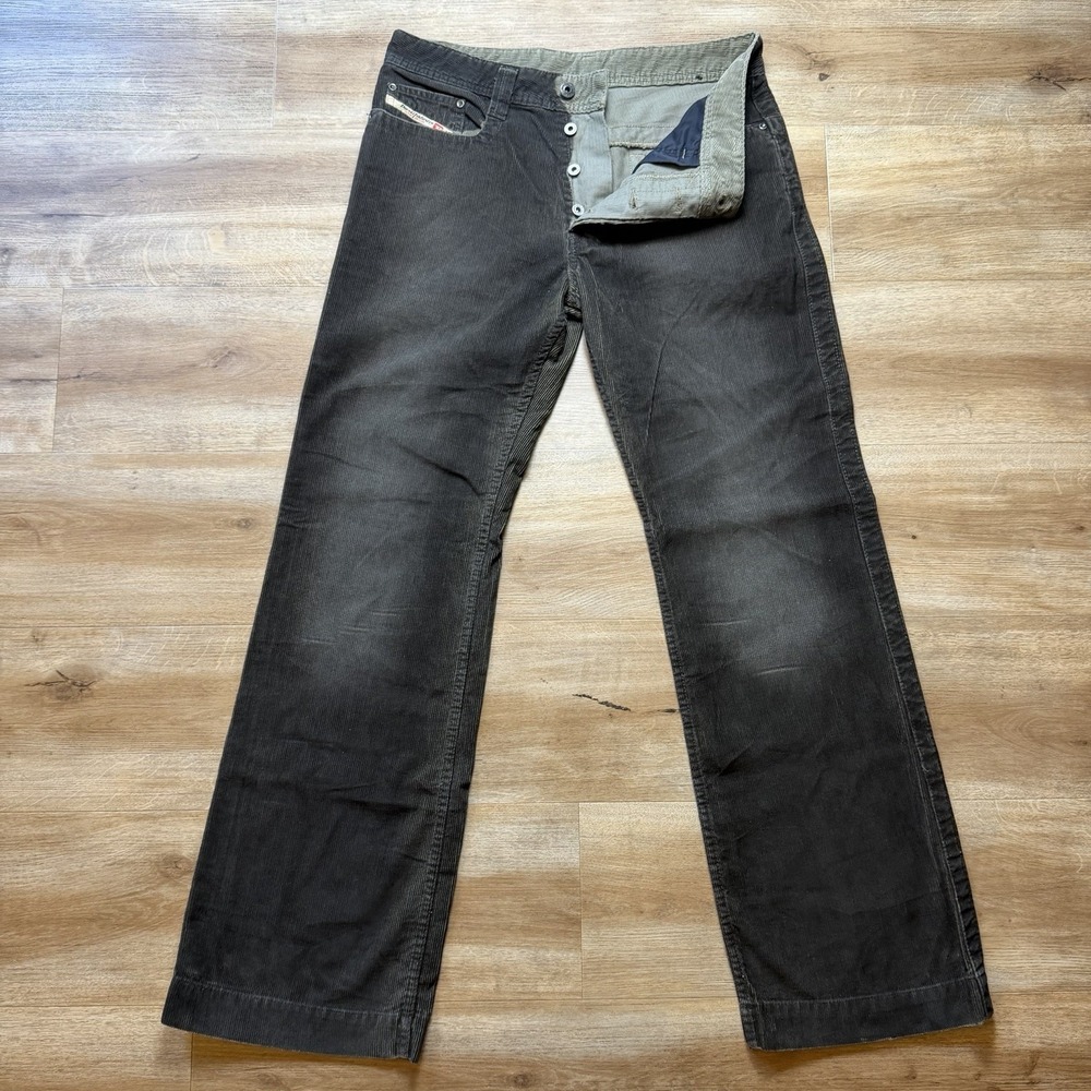 Vintage Diesel Romvee Corduroy Pants Men 30x32 Brown Baggy Bootcut Faded  Y2K